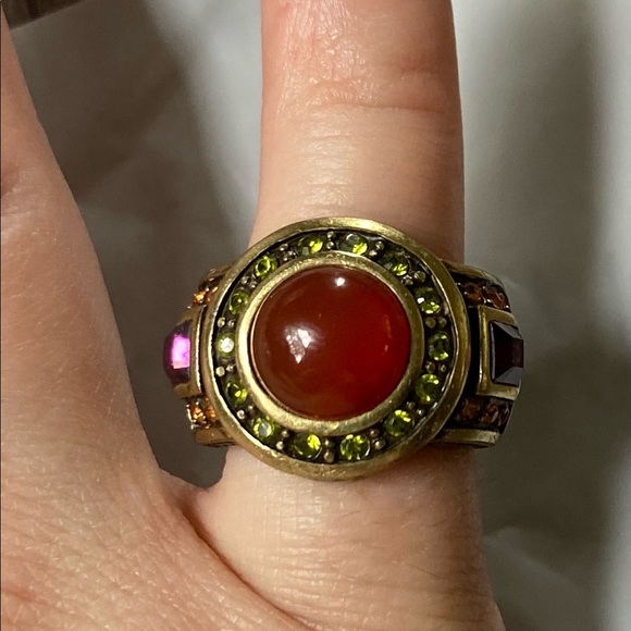 Heidi Daus Carnelian Crystal Ring Size 6 - Picture 1 of 4